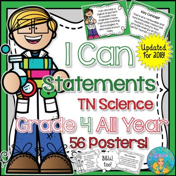Preview of I Can Statements for Science (NGSS) Grade 4 All Year