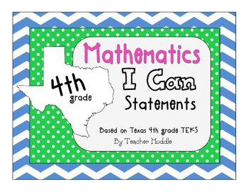 Preview of I Can Statements for Texas 4th Grade Mathematics