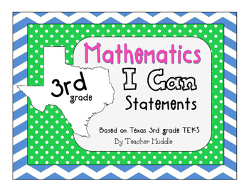 Preview of I Can Statements for Texas Third Grade Mathematics