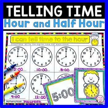 Preview of Telling Time to the Hour and Half Hour