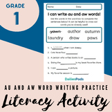 I Can Write Au and Aw Words | Printable Literacy Activity