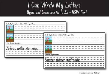 Preview of I Can Write My Letters - Upper and Lowercase Aa to Zz (NSW Font)