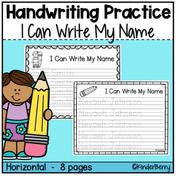 Preview of I Can Write My Name Handwriting Horizontal Lines | Editable