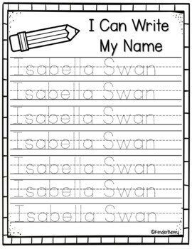 I Can Write My Name Handwriting Practice | Editable by KinderBerry