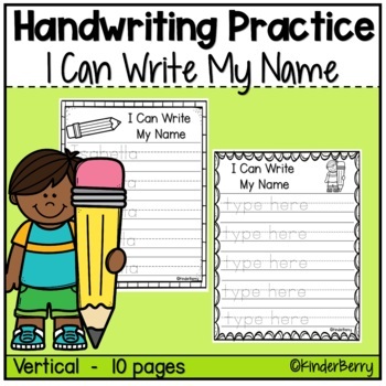 Preview of I Can Write My Name Primer Handwriting Practice | Editable  