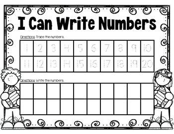 Preview of I Can Write Numbers 1-20 Worksheet