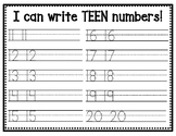 I Can Write Teen Numbers
