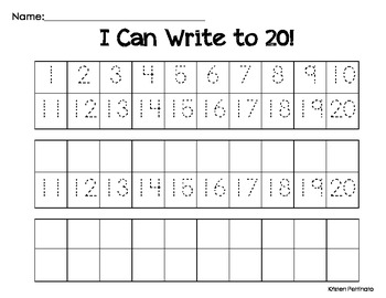 Preview of I Can Write To 20