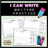 I Can Write! Writing Prompt Practice pages for Kindergarte