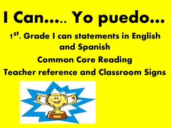 Preview of I Can statements in English and Spanish 1st grade reading
