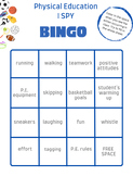 I Can't Participate in P.E. Bingo, Draw, and Connect
