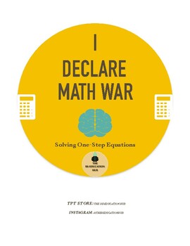 Preview of I Declare Math War: Solving One-Step Equations