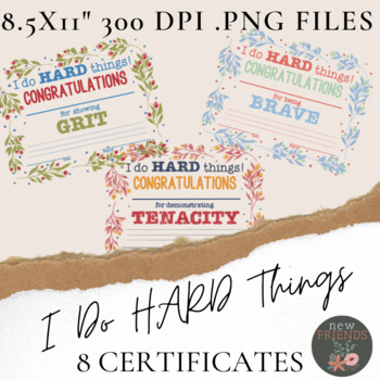 Preview of I Do Hard Things Certificates