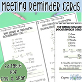 I.E.P and General Meeting Reminder cards (Editable PDF) En