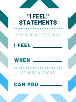 Preview of I Feel Statement Worksheet (I-Statements)