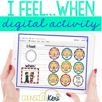 Preview of I Feel/When Feeling Labeling Digital Activity for Elementary School Counseling