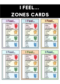 Preview of I Feel... Zones Cards