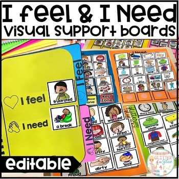 Preview of I Feel I Need Communication Boards & Visuals For Self-Regulation - Editable SEL
