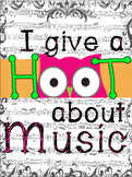 I Give a Hoot About Music BB Kit with Bunting Banner