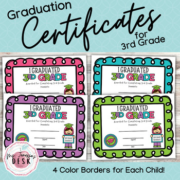 I Graduated 3rd Grade! Certificate of Completion for 3rd Grade Graduation