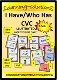 I HAVE/WHO HAS Activity - CVC Words - 8 Sets Differentiate