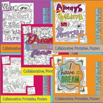 Preview of I Have A Dream-Dr. Martin Luther King, Jr. Collaborative coloring page| Bundle