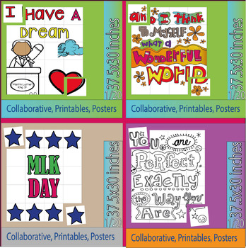 Preview of I Have A Dream-Dr. Martin Luther King, Jr. Collaborative coloring page| Bundle