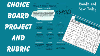 Preview of I Have A Dream Project-Choice Board and Rubric Bundle