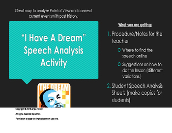 Preview of Martin Luther King, Jr. "I have a Dream" Speech Activity