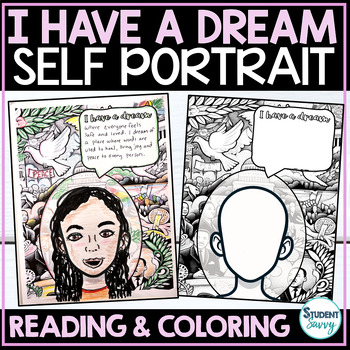 Preview of I Have A Dream Speech Writing Self Portrait Template Self Directed Drawing Art