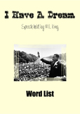 I Have A Dream (Word List)
