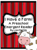Farm Animals Emergent Reader for Preschool and Kindergarten