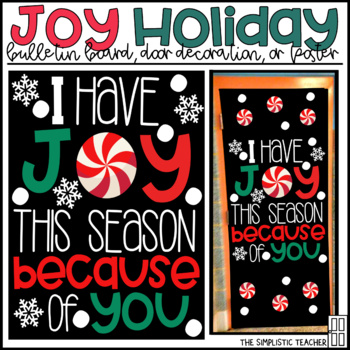Preview of I Have Joy Christmas Holiday Bulletin Board, Door Decor, or Poster