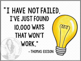 I Have Not Failed ... 10,000 Ways - Thomas Edison Quote - 