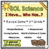 End of the Year SOL Science Review Games for 3rd Grade