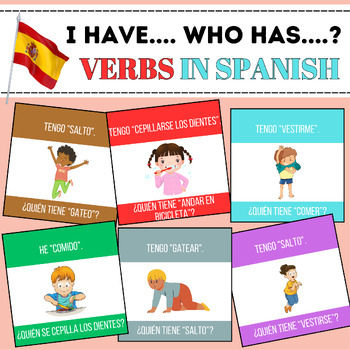 I Have, Who Has? Action verbs in Spanish.Printable Cards Game. by ...