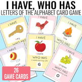 I Have, Who Has Alphabet Game Alphabet Cards