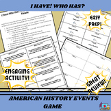 I Have/Who Has??? American History Events Elementary Level