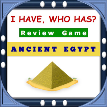 Preview of I Have, Who Has Ancient Egypt Review Game - 52 Editable Game Cards