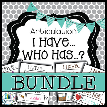 Preview of I Have Who Has Articulation Game for All Sounds in Speech Therapy - BUNDLE