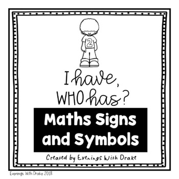 Preview of I Have Who Has Australian Maths Signs and Symbols Card Set