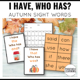 I Have Who Has Autumn Sight Word Games for Fall