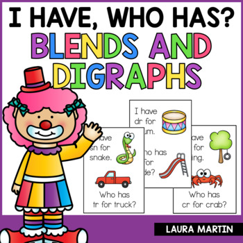 Preview of I Have Who Has Blends and Digraphs Word Game - Blends Digraphs Activities