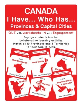 Preview of I Have Who Has... Canada Provinces and Capital Cities