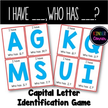 Preview of I Have, Who Has - Capital Letter Identification card game