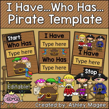 Preview of I Have, Who Has Card Template with Pirate Theme