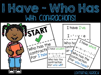Preview of I Have Who Has - Contractions