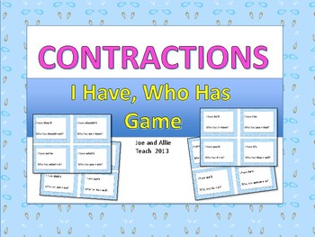 Preview of I Have, Who Has: Contractions / Loop Game {Common Core}