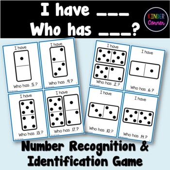 Preview of I Have, Who Has - Dominoes Numbers 1-20 Identification Card Game
