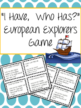 Preview of I Have, Who Has? European Explorers Game